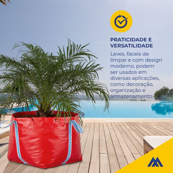 Vaso de Lona ML Vermelho 48L com Alças - Imagem 3