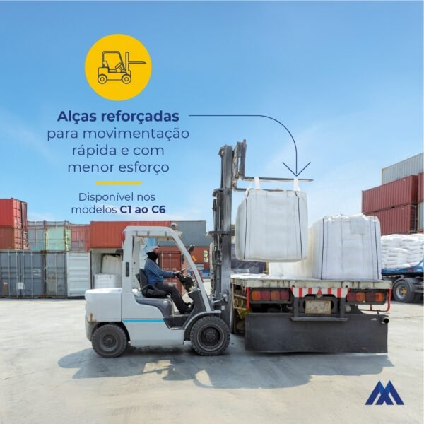 Big Bag Fundo Fechado/Boca Aberta 90x90x120 - C1 Para 1000 Kg - Imagem 4