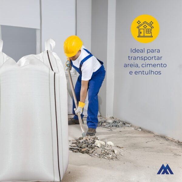 Big Bag Fundo Fechado/Boca Aberta 90x90x120 - C1 Para 1000 Kg - Imagem 3