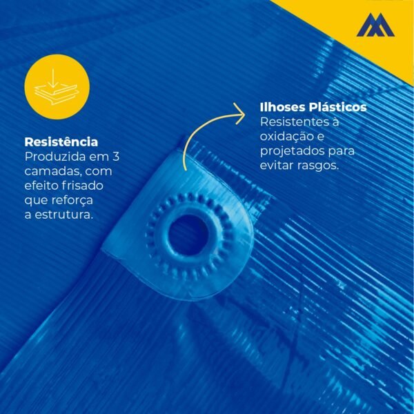 Lona Leve com Ilhós Impermeável XP Azul 2x2m 142 Micras - Image 3