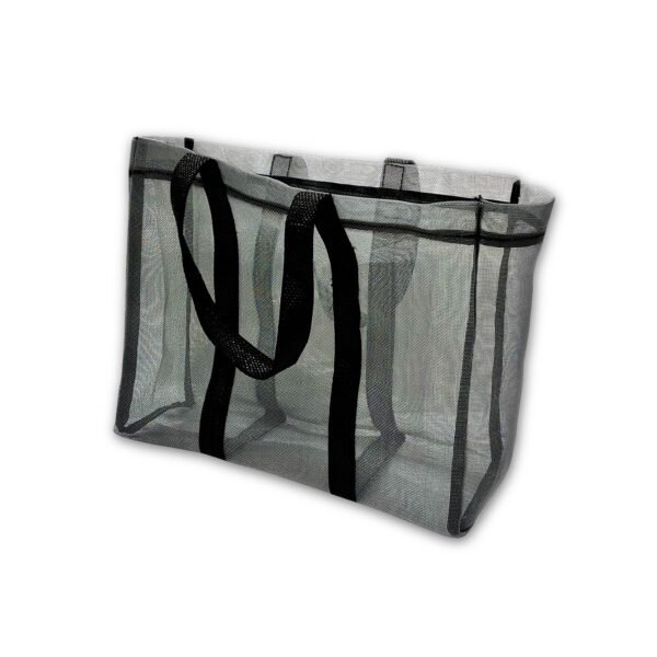 Eco Bag - Bolsa Cinza Telada Com Alça Preta - Imagem 8