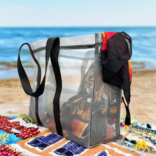 Eco Bag - Bolsa Cinza Telada Com Alça Preta - Imagem 7