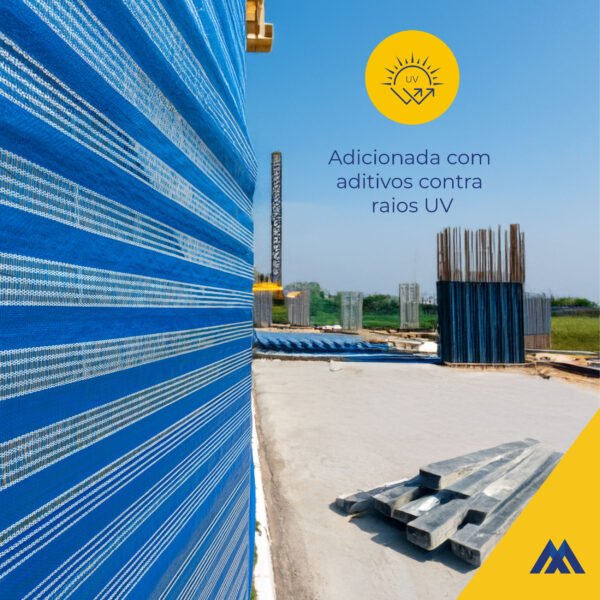 Tela Tapume Pesada Guarda-Corpo Azul 1,20m X 100,00m - Imagem 4