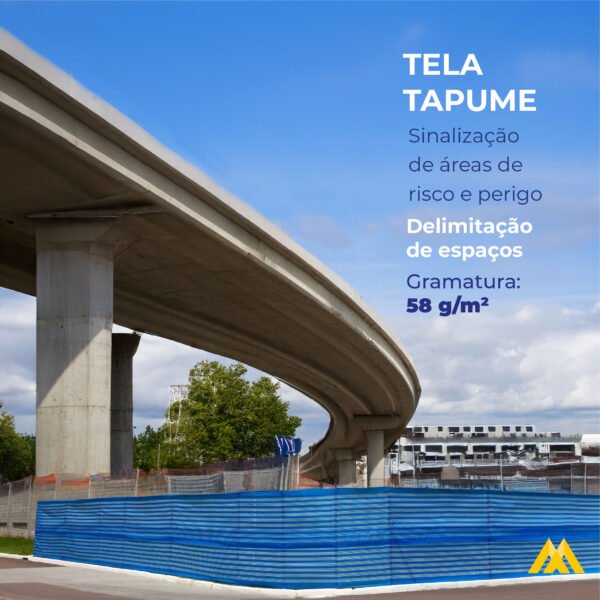 Tela Tapume Pesada Guarda-Corpo Azul 1,20m X 100,00m - Imagem 2