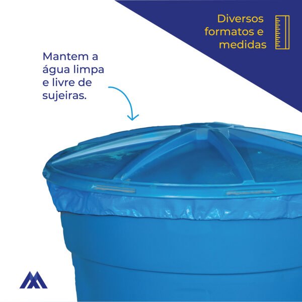 Capa Caixa D'Água Redonda Proteção Contra Mosquitos 500 L - Imagem 2