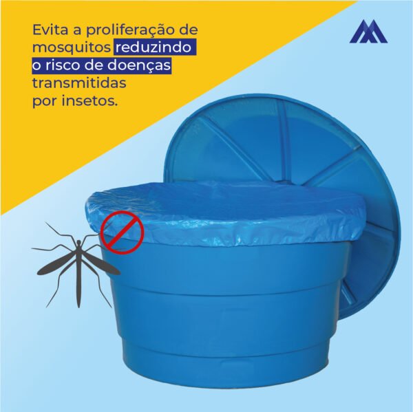 Capa Caixa D'Água Redonda Proteção Contra Mosquitos 500 L - Imagem 4